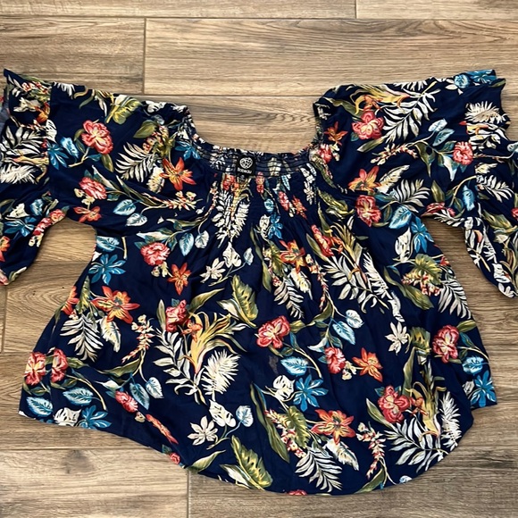 Bobeau tropical floral swing top - Picture 1 of 2